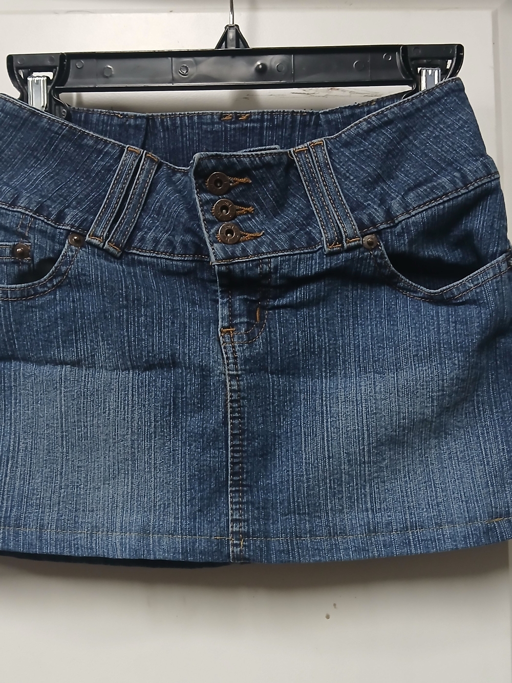 Levi's Dark Blue Triple-Button Denim Mini Skirt